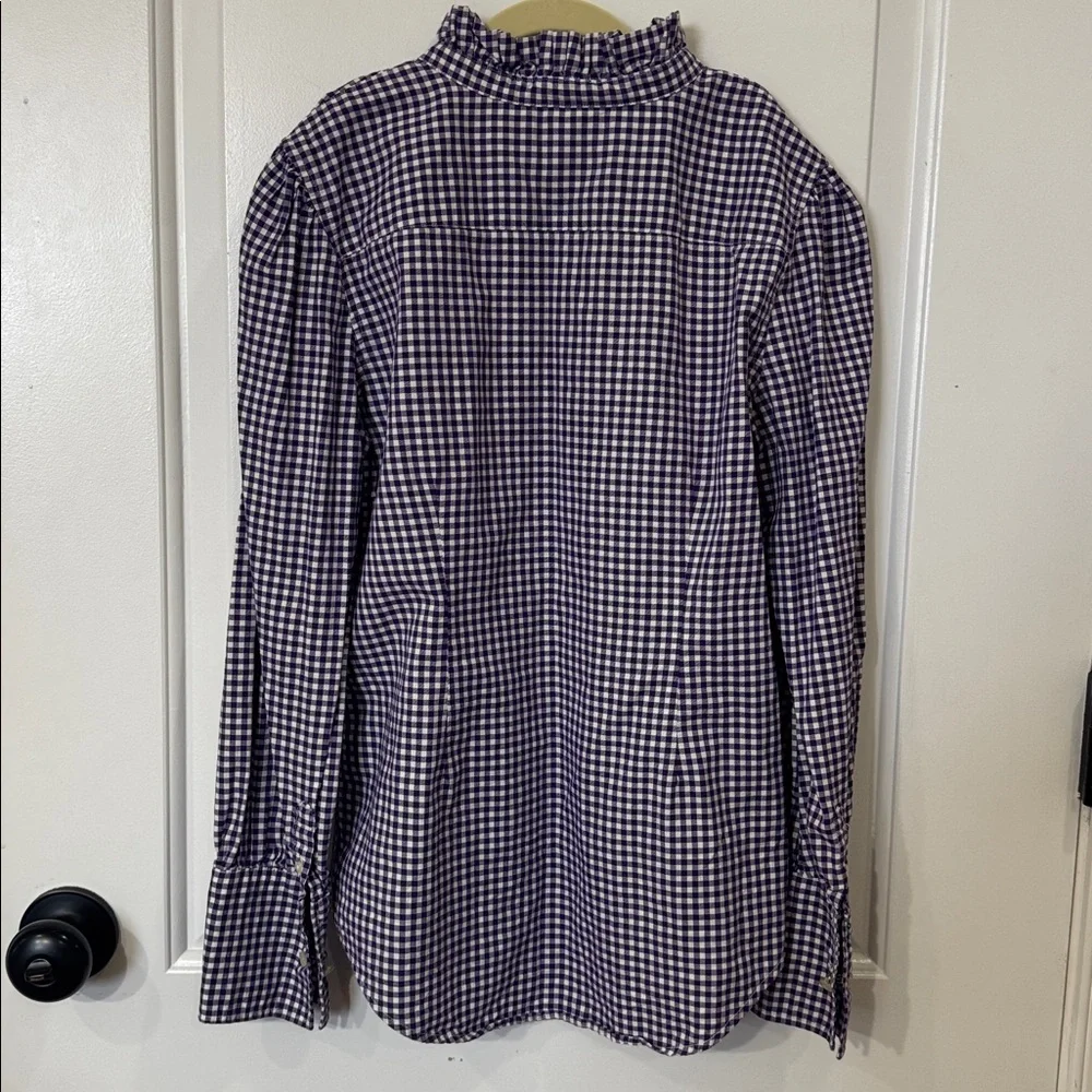 RALPH LAUREN GIRLS PURPLE PLAID RUFFLE COLLAR BUTTON DOWN SHIRT 16 - Picture 7 of 7